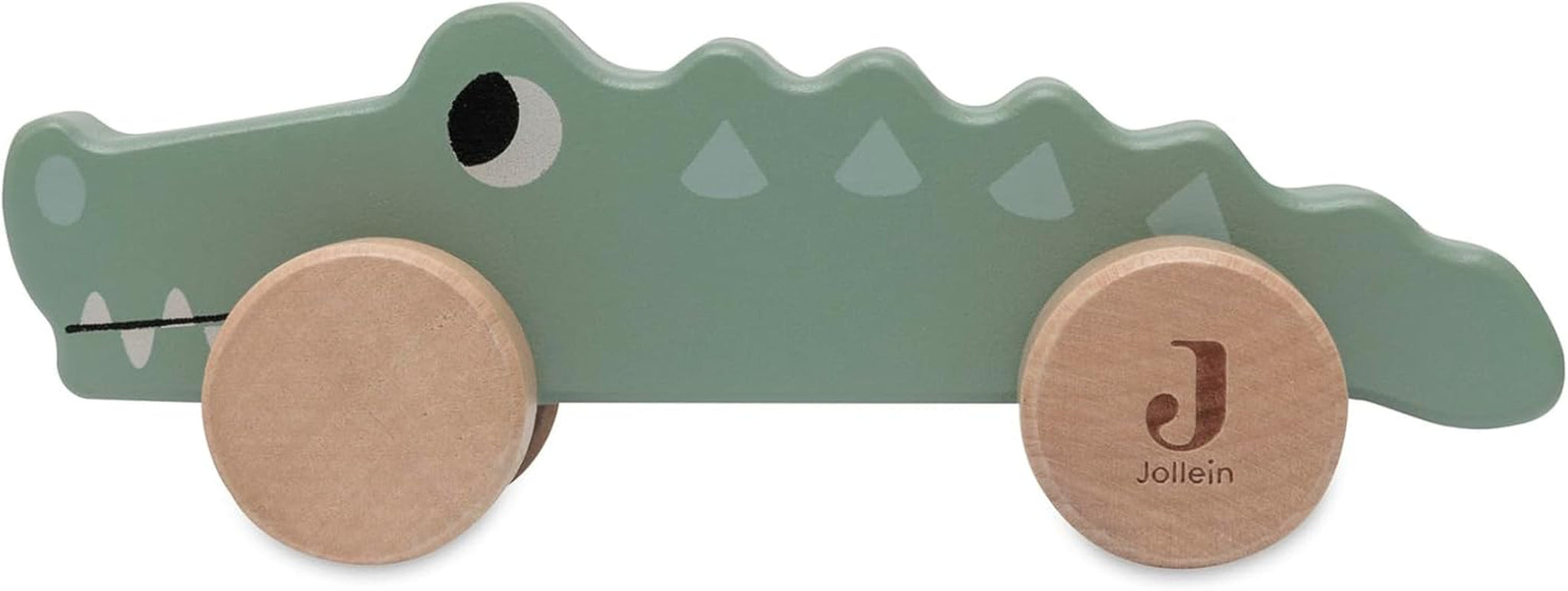 Jollein 112-001-67090 Juguete de madera con ruedas, verde Juguetes Bebé Naty Shop Croco