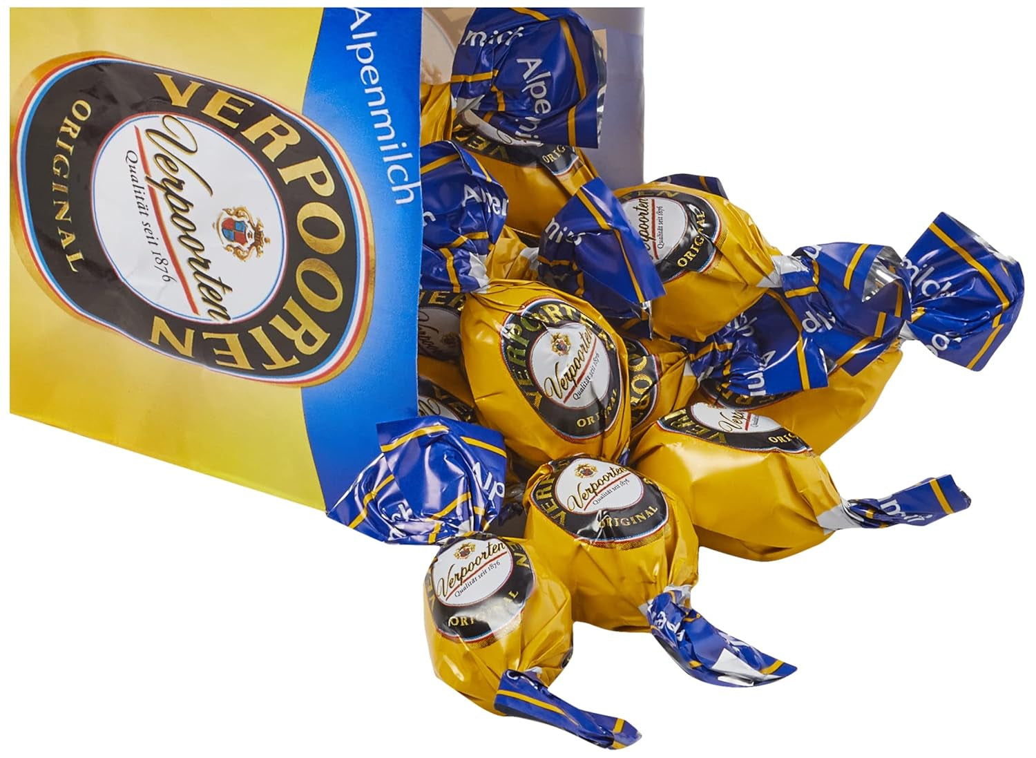 RCP Verpoorten Minis, Trufas de ponche de huevo, chocolate con leche alpino, relleno líquido, contiene alcohol, gran regalo, 110 g (paquete de 2)
