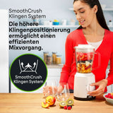 Braun Powerblend 1 JB1050WH - Batidora de pie con 1,5 L de vidrio para mezclar, Küchenhelfer Zum Zerkleinern, Pürieren & Mixen, función Ice-Crush, 2 Geschwindigkeiten, 600 Watt, Weiß Kitchen Naty Shop