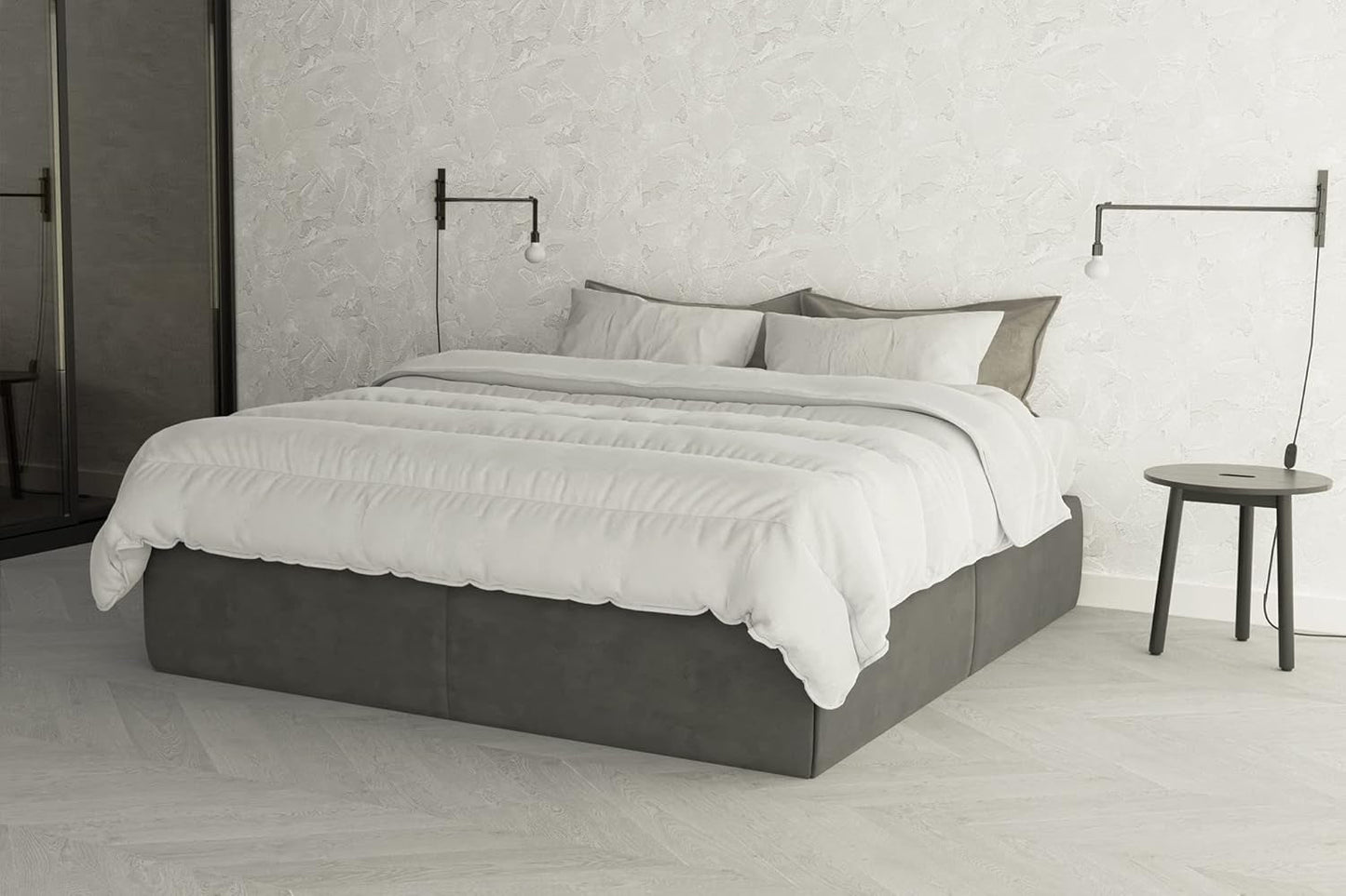 Ropa de Cama Italiana Edredón Invierno Prestige Blanco, 100% Microfibra, Matrimonial, 250X200Cm Edredones y Edredones Naty Shop