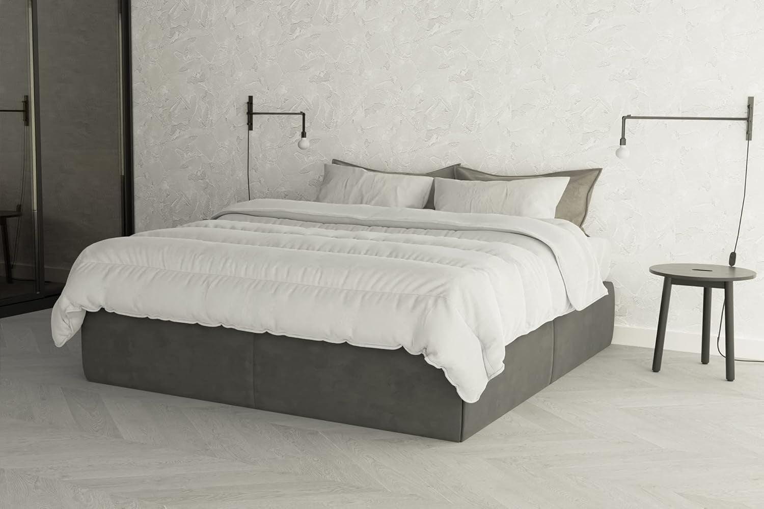 Ropa de Cama Italiana Edredón Invierno Prestige Blanco, 100% Microfibra, Matrimonial, 250X200Cm Edredones y Edredones Naty Shop