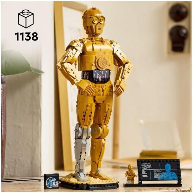 LEGO Star Wars C-3PO B, Droide para construir, Modelo para coleccionar, construir y exhibir, Idea de regalo nostálgica para adultos y fanáticos, Pieza de coleccionista, Juego de fantasía 75398 Juegos de construcción Besuche den LEGO-Store