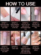 EBANKU 500 puntas de uñas postizas artificiales, gel suave mate, puntas transparentes, puntas de uñas artificiales para extensiones de uñas, juego de uñas postizas, 12 tamaños-A