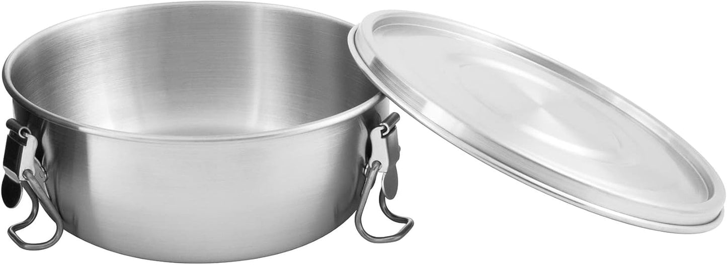 Tatonka Food Bowl - Recipiente/cuenco para alimentos de acero inoxidable - Con tapa, clips de fijación y escala de volumen - 0,5L / 0,75L / 1L de volumen Cajas de almacenamiento de alimentos Naty Shop 0,5 litros
