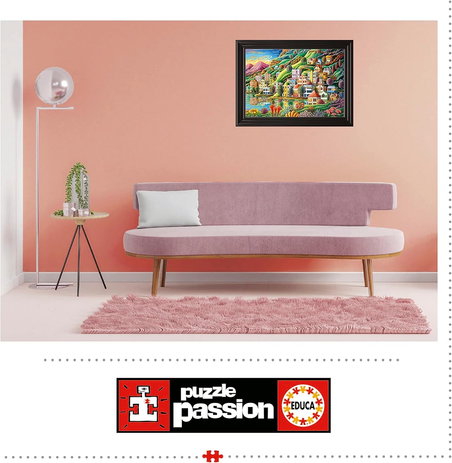 Educa - Puzzle 500 piezas para adultos | Pueblo colorido junto al lago, puzzle de 500 piezas para adultos y niños a partir de 11 años, puzzle de paisajes, ilustración (19552) Puzzle Naty Shop