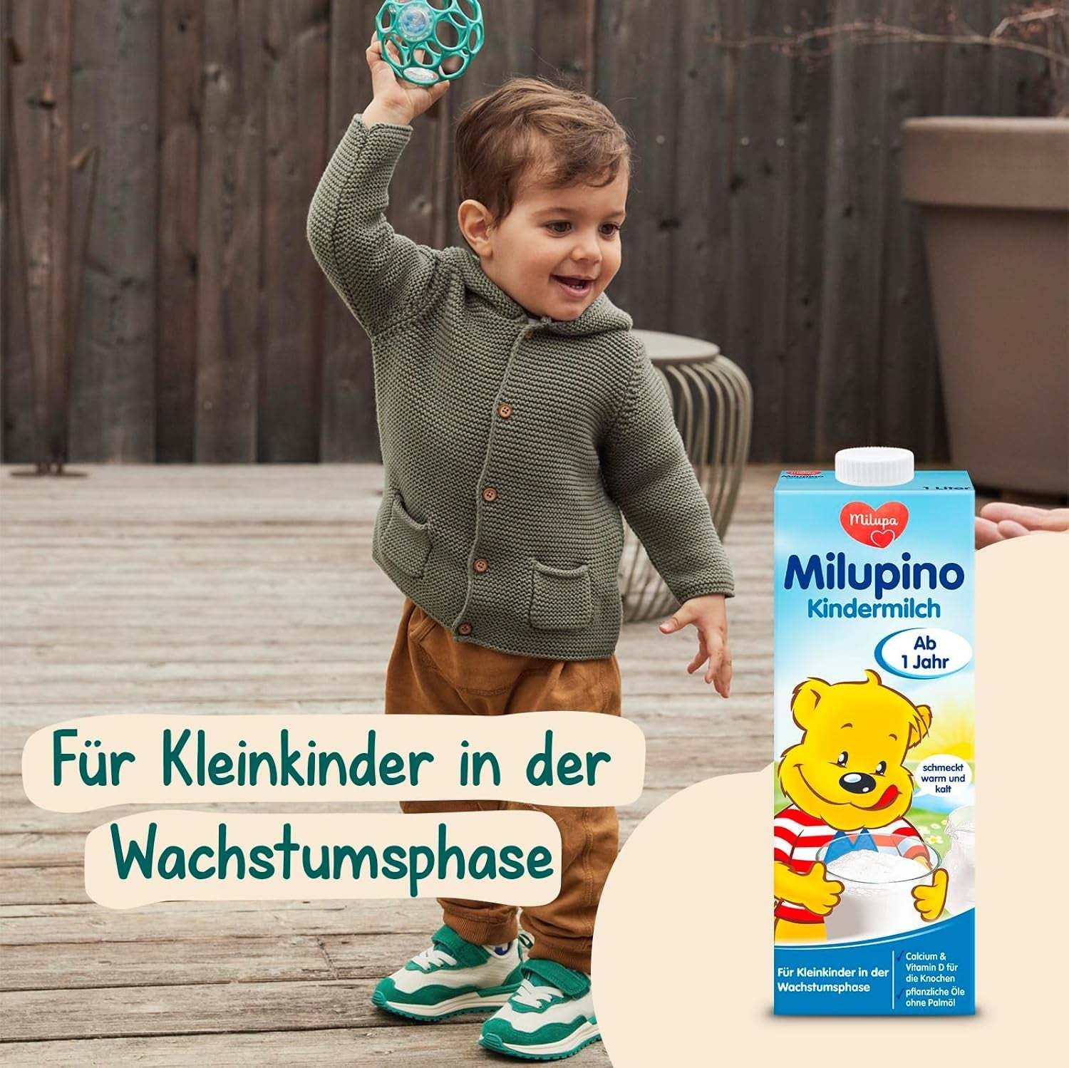 Milupa Milupino Leche de crecimiento lista para beber (6x1L), a partir de 1 año, para niños pequeños en fase de crecimiento