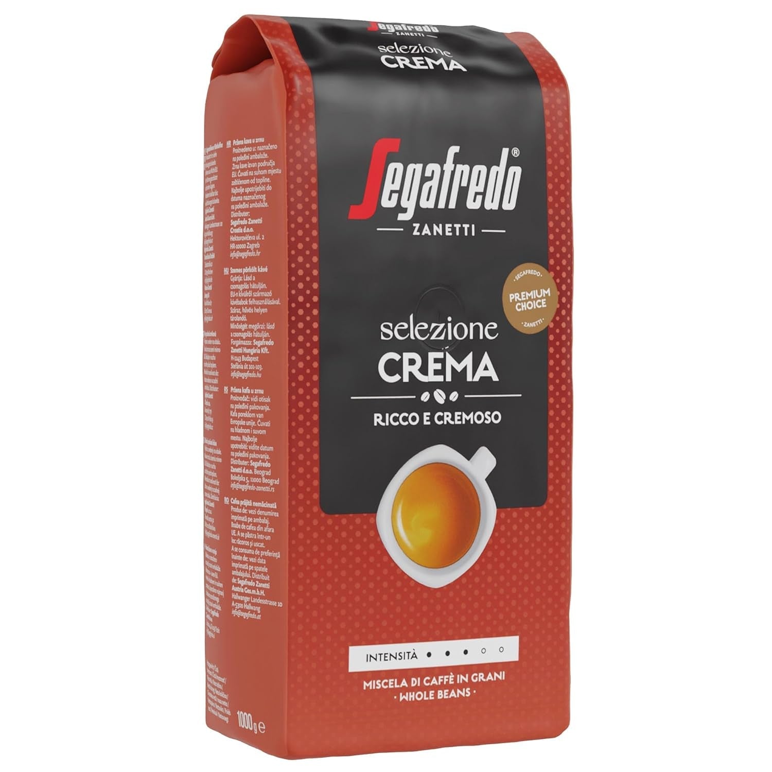 Frijoles Crema Segafredo Zanetti Selezione, paquete de 6 (1 x 1 kg)