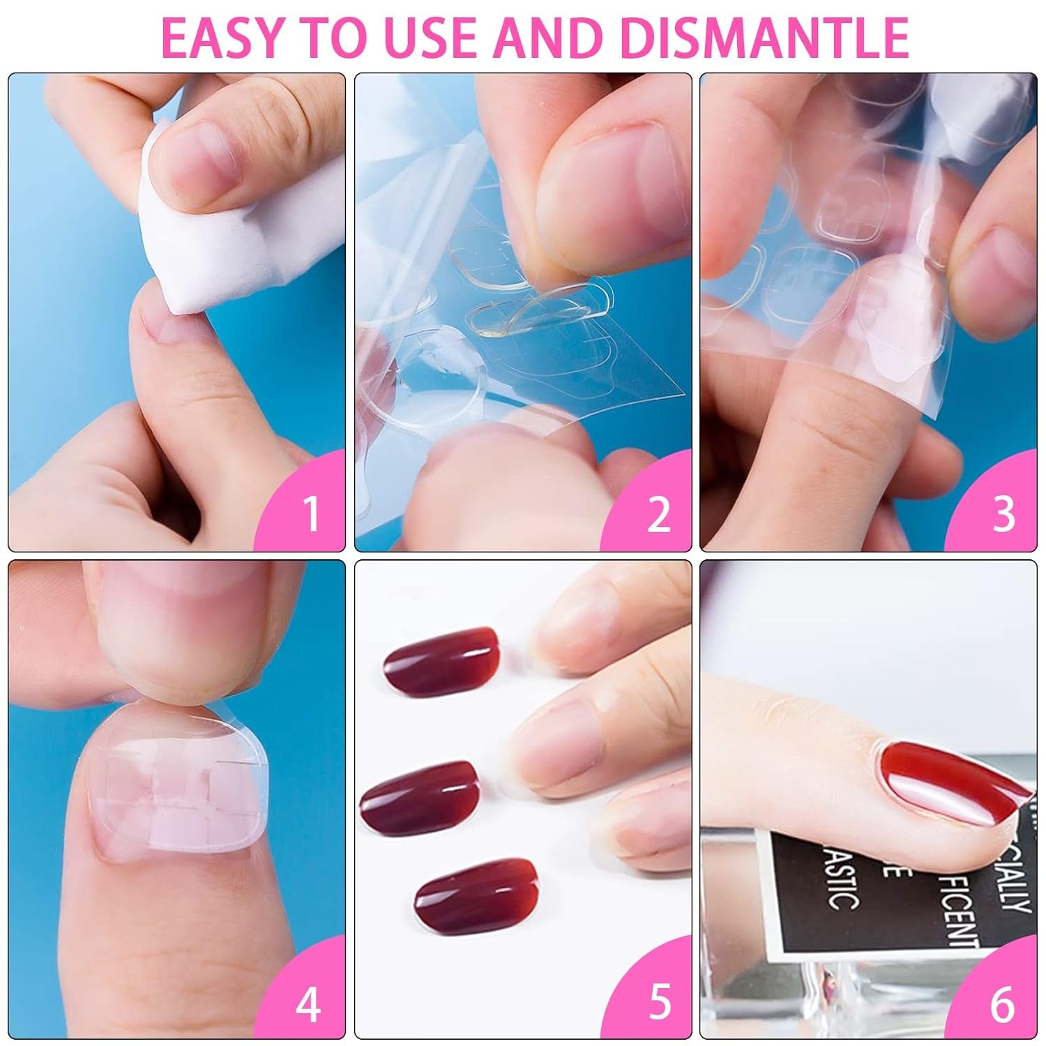 ® 100 Plantillas de Uñas y 1 Hoja de 24 Discos Adhesivos Transparentes para Uñas, Plantillas de Extensión de Uñas, Plantillas de Extensión de Uñas de Gel Autoadhesivas, Accesorios para Uñas Artificiales