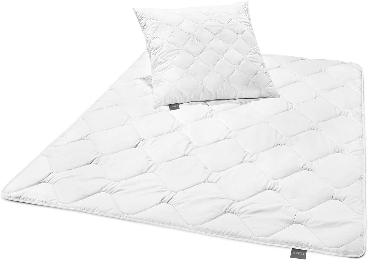 Traumnacht Cosy - Juego De Cama 4 Estaciones, 1 Juego De Edredón Separado De 135 X 200 Y 1 X Almohada De 80 X 80 Cm, Certificado Ã-ko Tex, Blanco, Desarrollado En Alemania, (Pack De 2) Edredones Y Edredones Naty Shop Juego De Edredón Monocromático All Seasons De 135 X 200