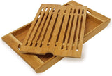 Relaxdays Panera con ruedas y cajón, bambú, Al x An x P: 21 x 40,5 x 28 cm, madera natural y tabla de cortar de bambú, aprox. 3 x 37 x 21,5 cm Tabla de cortar con bandeja recogemigas para facilitar la limpieza natural Cajas para guardar alimentos Naty Shop