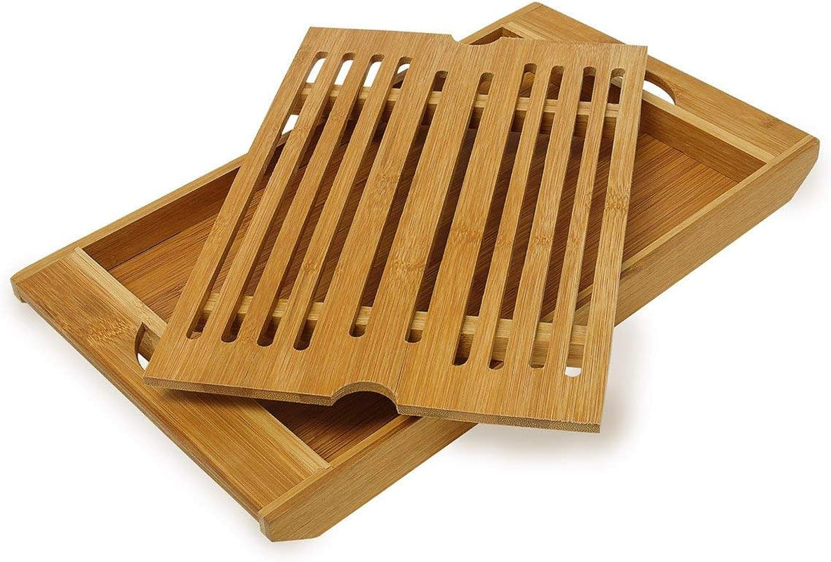 Relaxdays Panera con ruedas y cajón, bambú, Al x An x P: 21 x 40,5 x 28 cm, madera natural y tabla de cortar de bambú, aprox. 3 x 37 x 21,5 cm Tabla de cortar con bandeja recogemigas para facilitar la limpieza natural Cajas para guardar alimentos Naty Shop