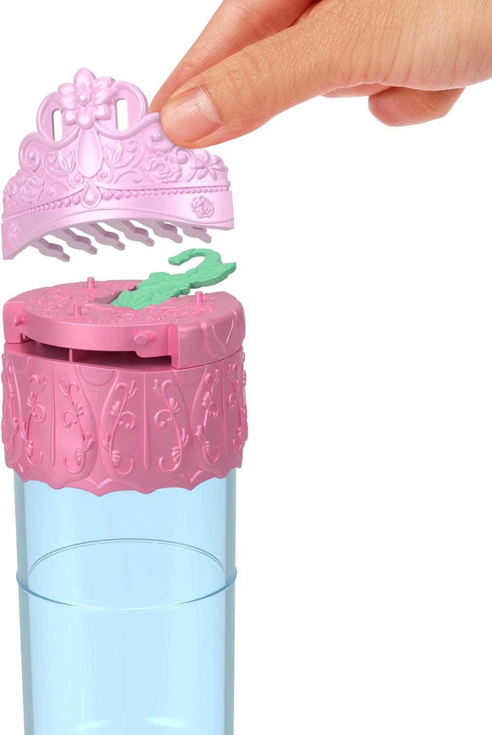 Mattel Disney Princess Royal Color Reveal Muñeca pequeña con 6 sorpresas, incluido anillo perfumado y 4 accesorios (las muñecas pueden variar), serie Garden Party HRN63