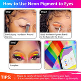 Pulverizador de pigmento de fósforo de neón para tapas de uñas - 12 colores Pulverizador de uñas con purpurina de neón Manicura Halloween Maquillaje de neón Decoración Nail Art Staub Pigment
