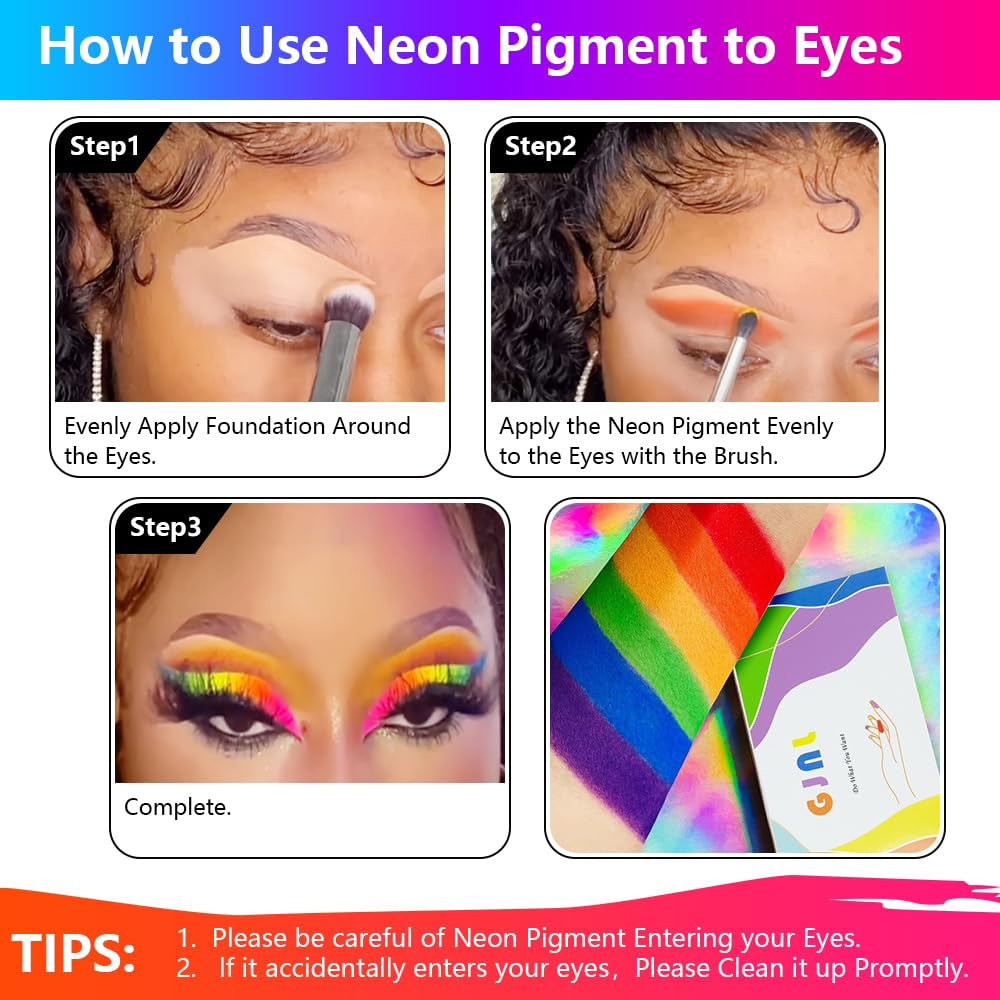 Pulverizador de pigmento de fósforo de neón para tapas de uñas - 12 colores Pulverizador de uñas con purpurina de neón Manicura Halloween Maquillaje de neón Decoración Nail Art Staub Pigment