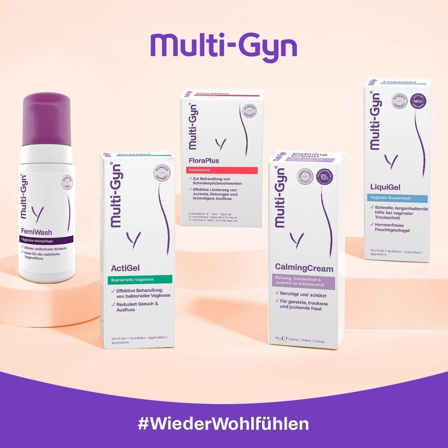Multi-Gyn Intifresh, toallitas íntimas para uso externo, 12 toallitas húmedas