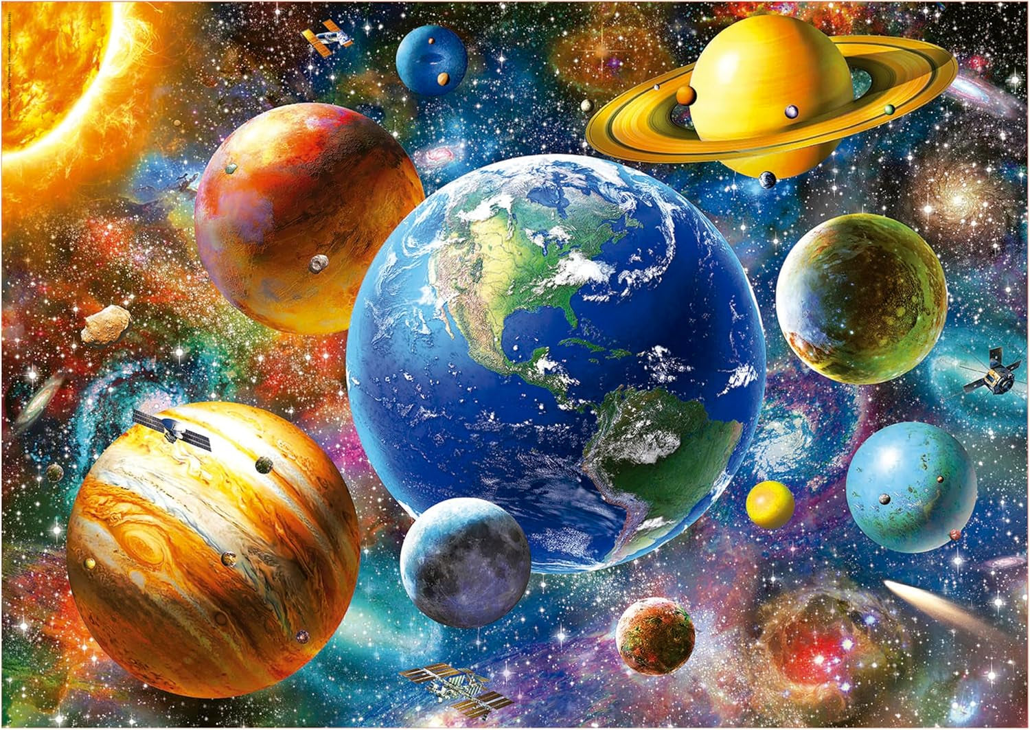 Educa - Puzzle 500 piezas para adultos | Sistema solar, puzzle de 500 piezas para adultos y niños a partir de 11 años, planetas, espacio, espacio (18449) Puzzle Naty Shop