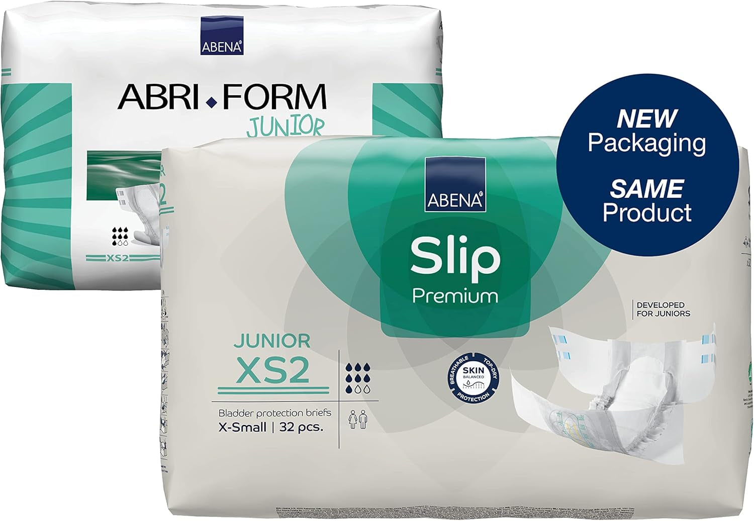 Pañales antideslizantes premium para niños, con etiqueta ecológica, protección mejorada contra fugas, pañales para bebés seguros y cómodos, talla 7/XS2, circunferencia de cintura 40-60 cm, edades de 5 a 15 años, 1 paquete de 32