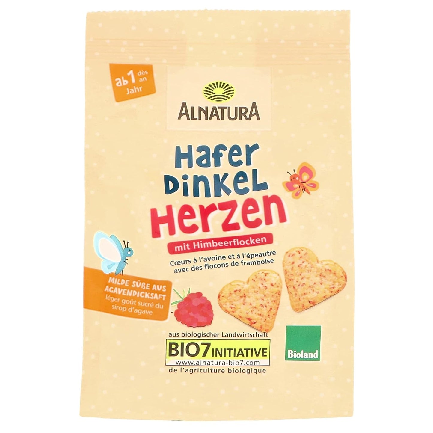 Corazones de avena y espelta ecológicos, a partir de 1 año, 125 g