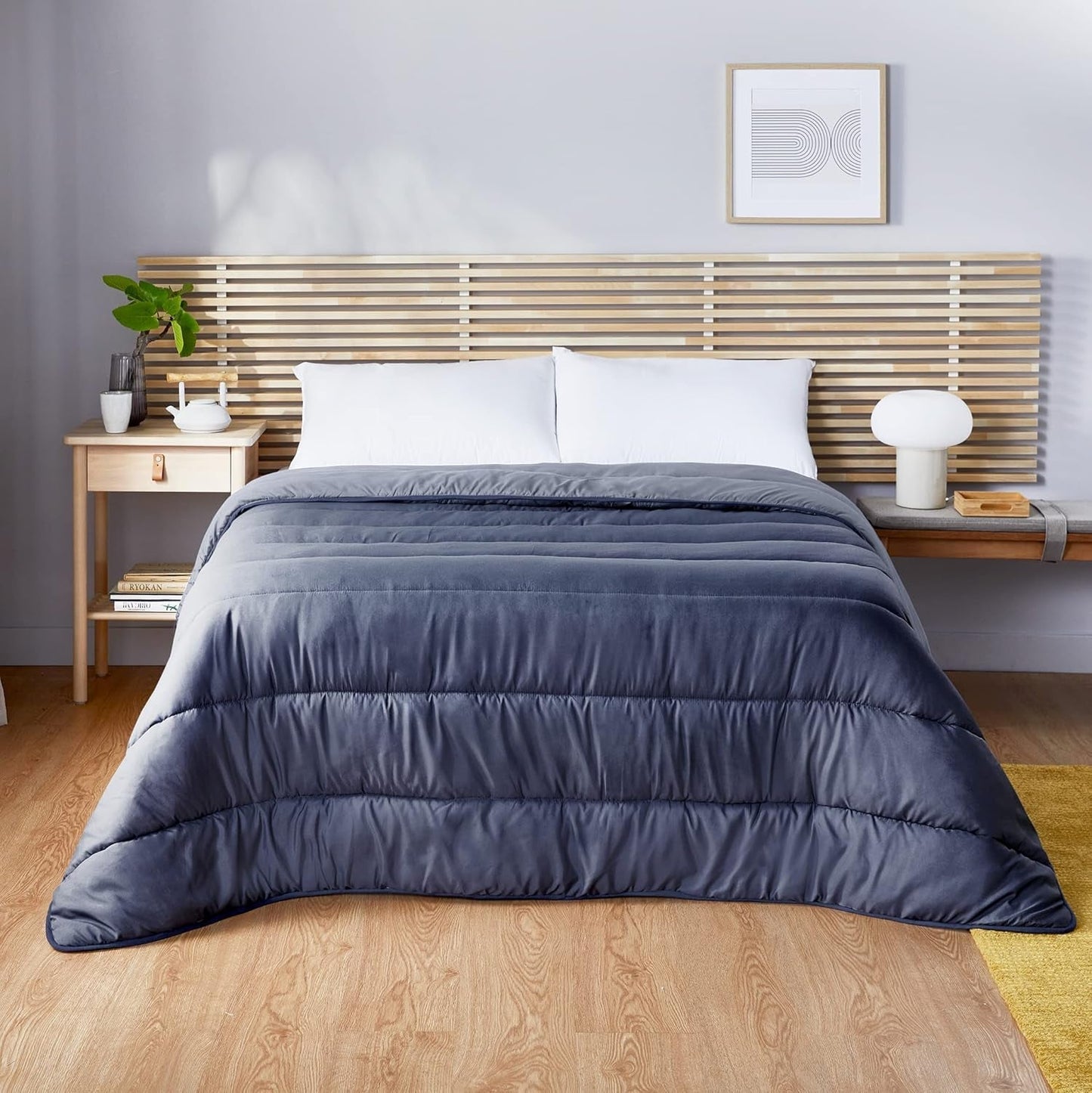 Pikolin Home - Edredón Reversible 300 G - Relleno Nórdico Bicolor - Para cama de 90 - Cómodo, cálido, transpirable, Azul Marino, 140 X 200 cm Edredones y edredones Naty Shop