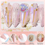 NAILGIL Esmalte de uñas de gel sólido, pegamento de uñas de gel sólido, escultura de arte de uñas 3D con juego de herramientas, salón de bricolaje en casa, transparente 15G