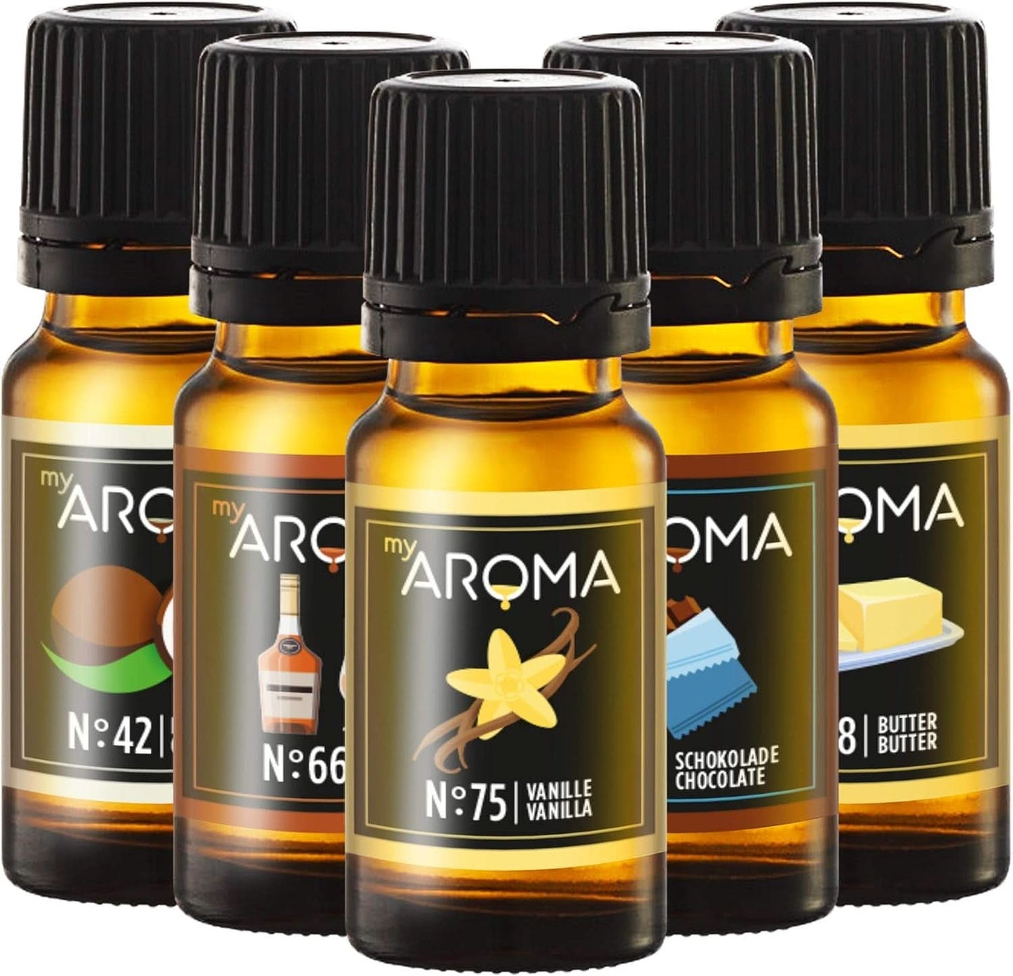 Miaroma | Set: Bosque y Pradera - Puro Sabor Natural con Sabor a Fruta y Sabor a Fruta (5 x 10 ml) | Edulcorantes sin azúcar y sin azúcar Naty Shop Repostería