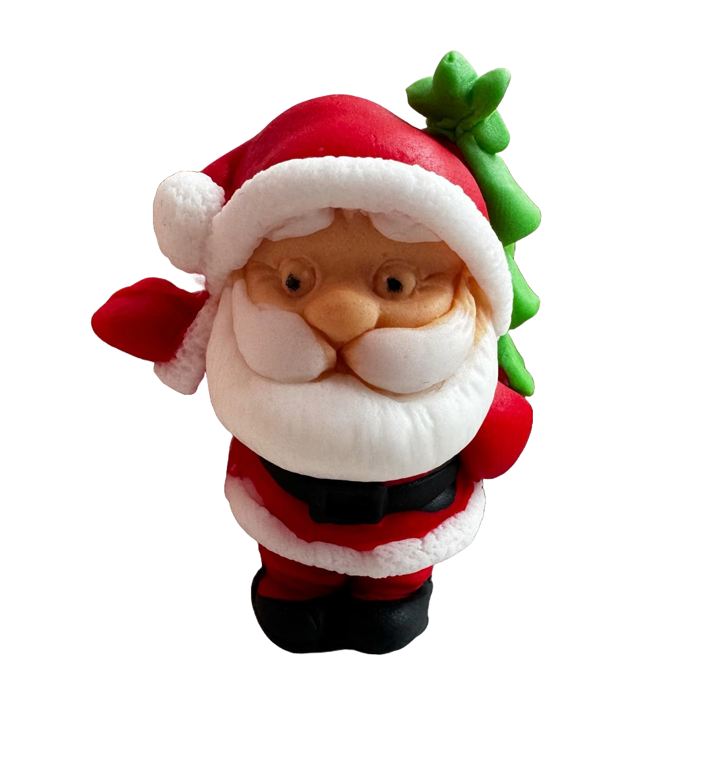 Decoración de pasta de azúcar comestible, Papá Noel con árbol de Navidad Decoraciones de pasta de azúcar Naty Shop