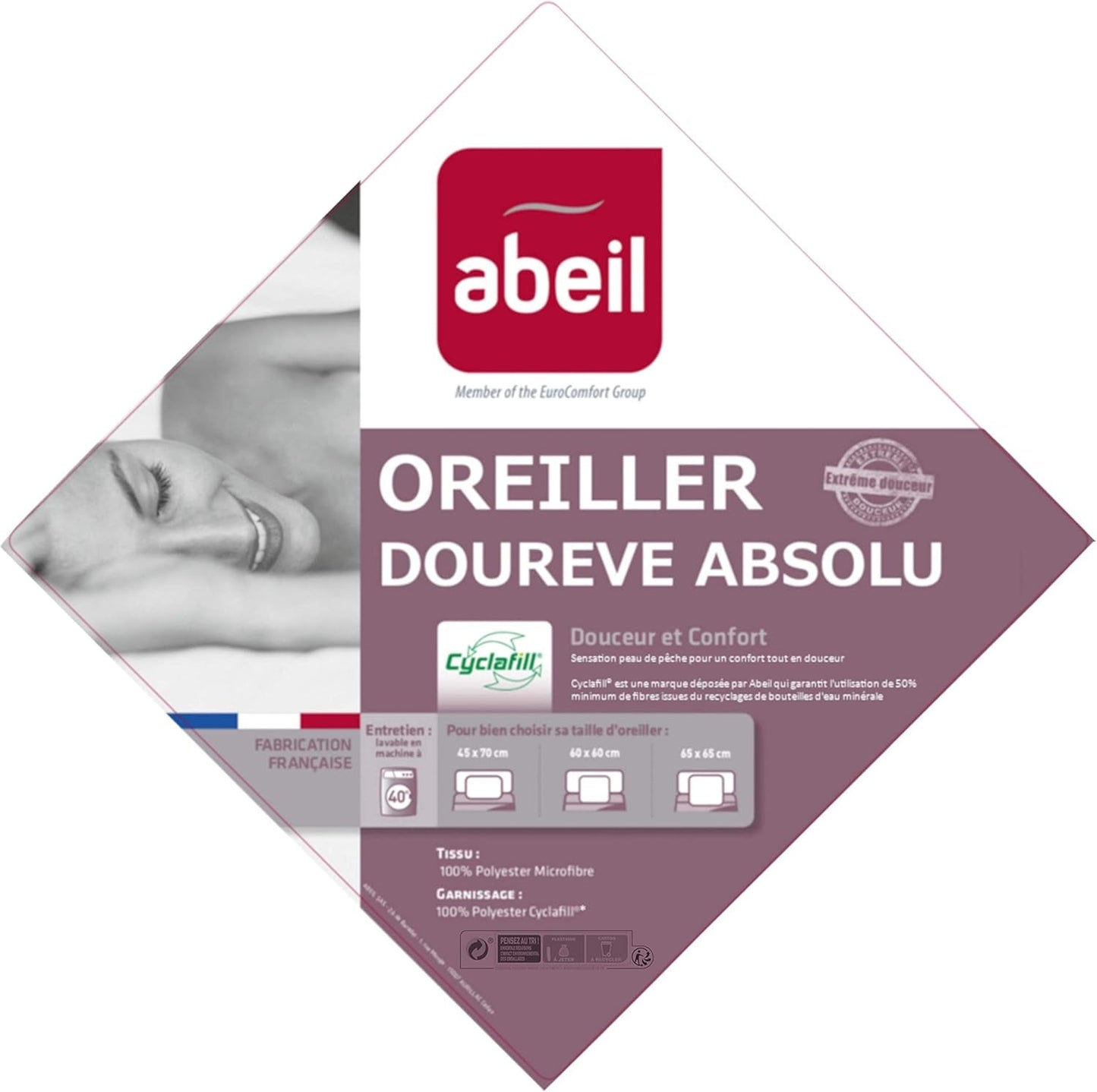 Almohada Abeil Dourêve, blanco, 45 X 70 Cm, 1ud (1ud) Naty Shop almohadas estándar