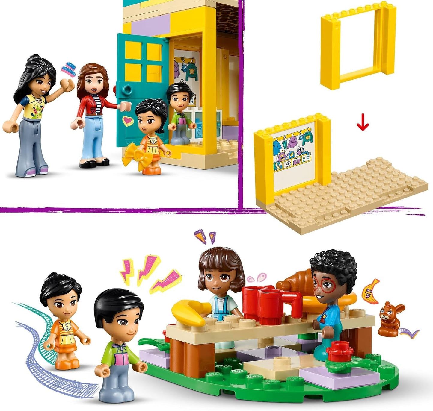 LEGO Friends Heartlake City Juego de guardería para niñas y niños de 4 años Juego de rol creativo con 2 figuras y 4 microfiguras Juguete de desarrollo social 42636 Juegos de construcción Besuche den LEGO-Store