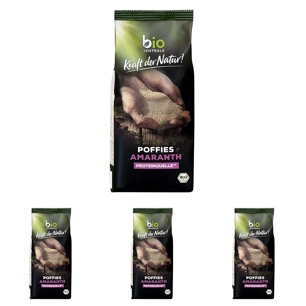 Bocanadas de amaranto biocentrales | 125 gramos | vegano | pequeños granos expandidos de amaranto | fuente de proteínas | para muesli, yogur y coloridos tazones de desayuno