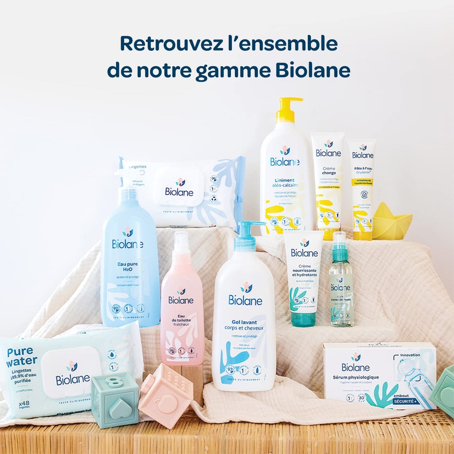 BIOLANE - Pack de 12 - Toallitas húmedas para bebés con leche de tocador - Bebés - 864 Toallitas húmedas para bebés - Limpia e hidrata - Para pieles sensibles - 98% de origen natural - Desde el nacimiento
