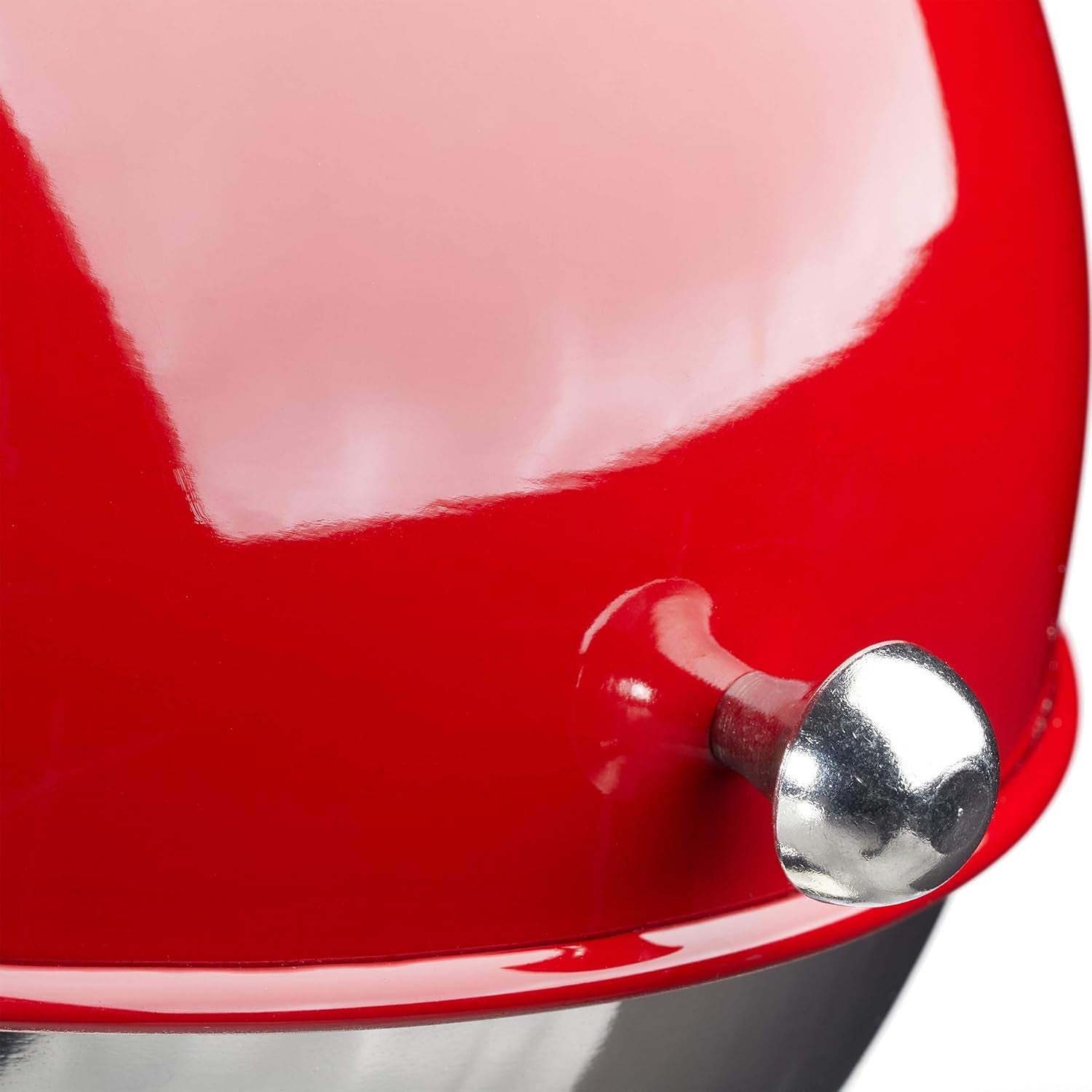 Relaxdays Azúcar y Dulces Candy Sugar Ball Bowl Rojo 1ud Tapa enrollable de acero inoxidable pulido