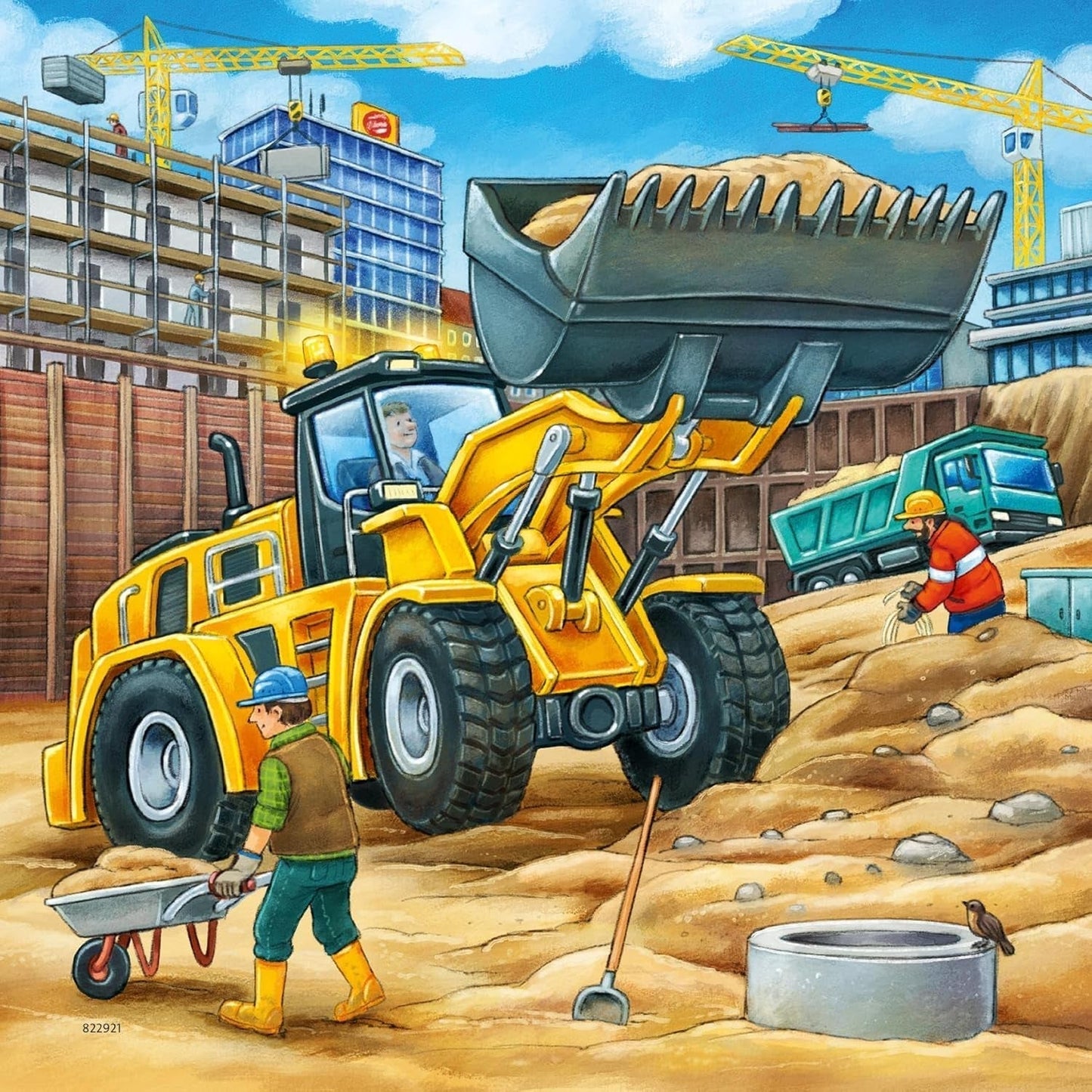 Ravensburger Puzzle para niños - 09226 Vehículos de construcción grandes - Puzzle para niños mayores de 5 años, con 3X49 piezas Puzzle Naty Shop