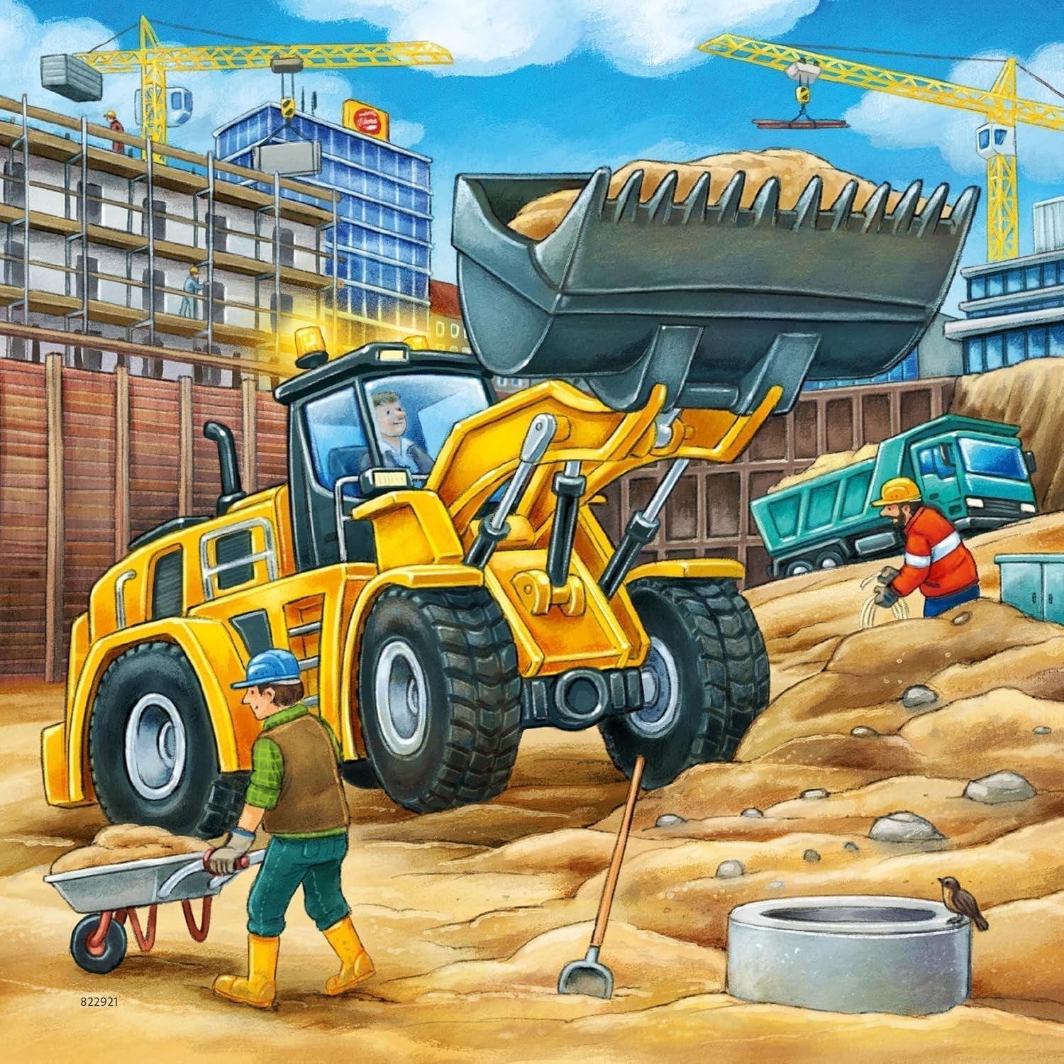 Ravensburger Puzzle para niños - 09226 Vehículos de construcción grandes - Puzzle para niños mayores de 5 años, con 3X49 piezas Puzzle Naty Shop