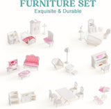 ROBUD Casa de muñecas de madera con muebles y accesorios Casas para niñas Casa de juegos Juguete para niños