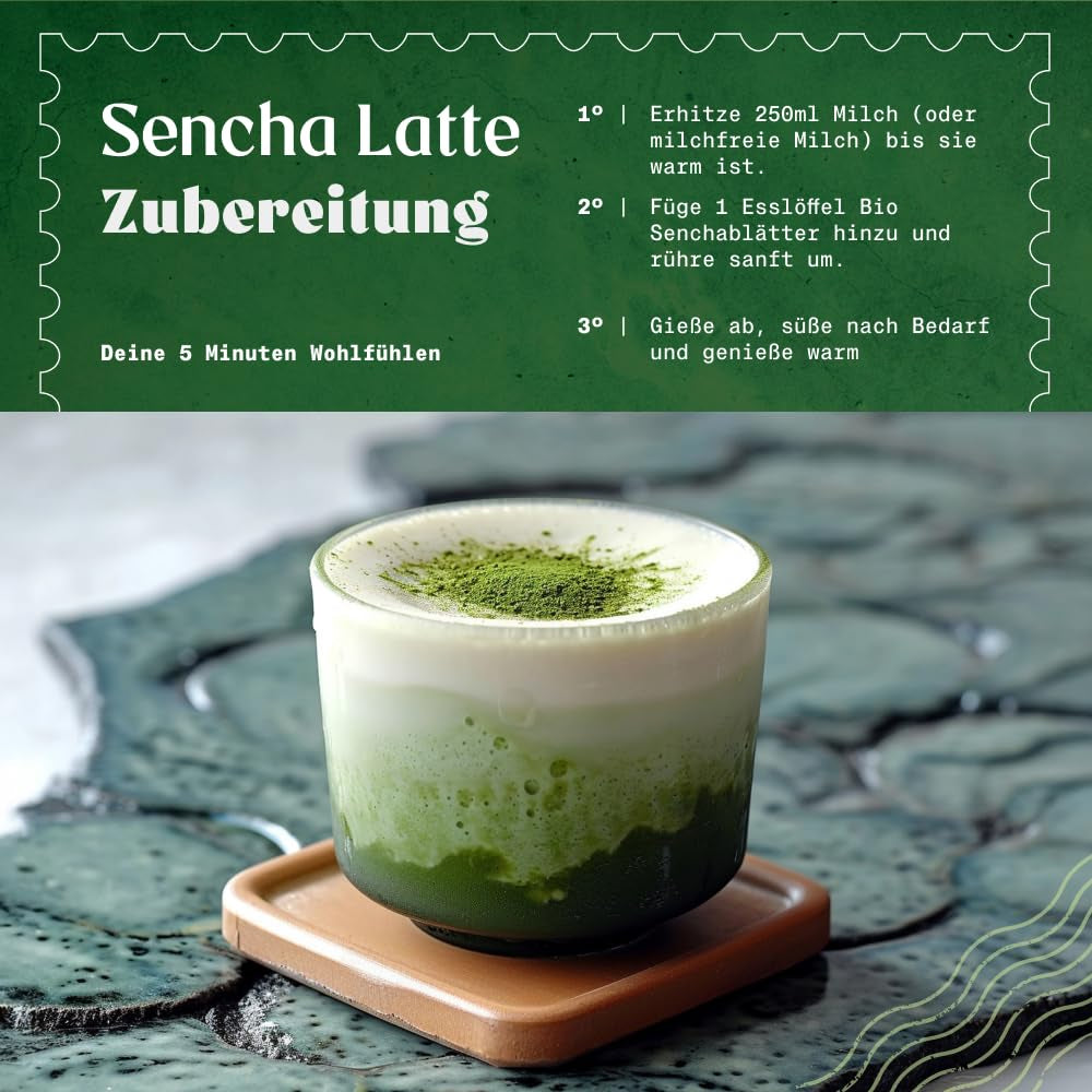 Naturalebio Té Sencha Japonés - 200 g Té verde ecológico - Té verde Sencha 100% puro y natural - hojas sueltas de la primera cosecha - producto ecológico cultivado en Japón