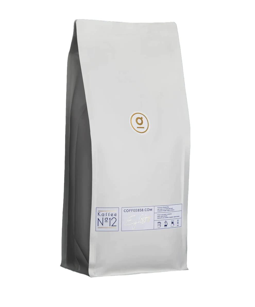Granos de café etíope (#12) - El mejor Arábica de origen único de Coffee858 (1000 g) - Café complejo con delicados sabores de bayas