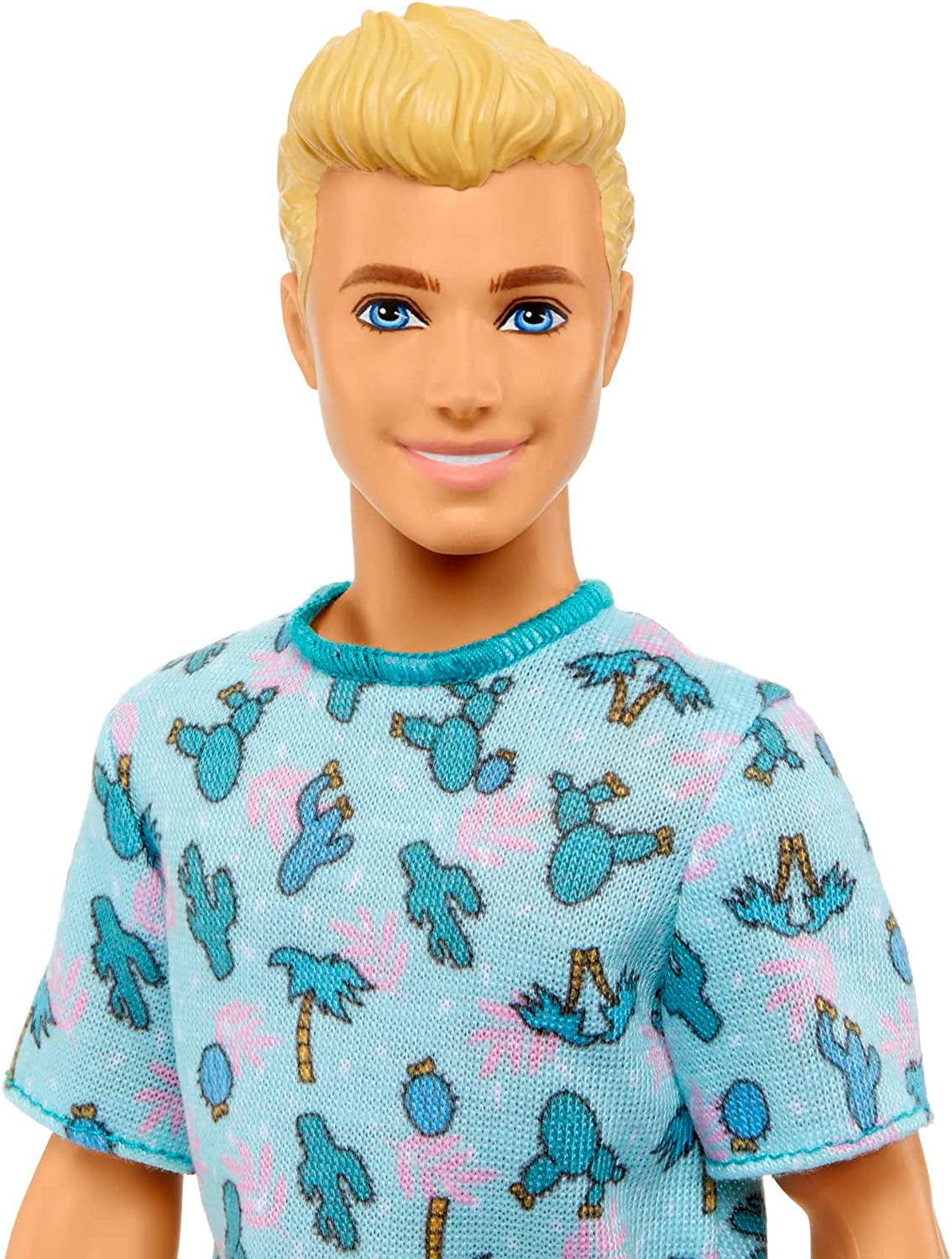 Muñeca Barbie Ken Fashionistas - Camiseta con Estampado de Cactus y Palmeras, Shorts y Zapatillas Blancas, Perfecto para Aventuras con Amigos y Paseos por la Ciudad, para Niños de 3 Años en Adelante, HJT10 Naty Shop Muñecas