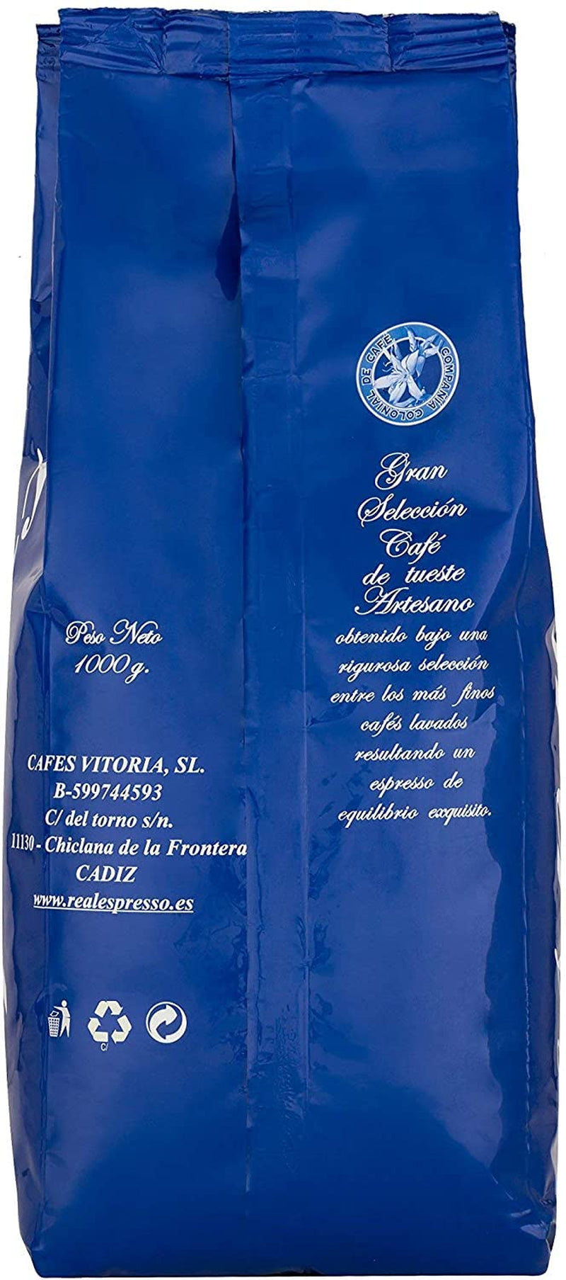 Café descafeinado en grano 1 kg natural 100% - Espresso Sabor intenso procedente de Colombia y Brasil.