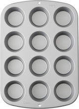 Wilton 03-3118 Molde para magdalenas/muffins, receta derecha, antihaft, 12 funciones, gris Moldes y bandejas para hornear Naty Shop