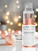 Sugarflair Pump Powder Spray, Glitter, Blush, Glitter - colorante alimentario para pasteles, spray sin aerosol para pasteles, muffins y más - 10 g