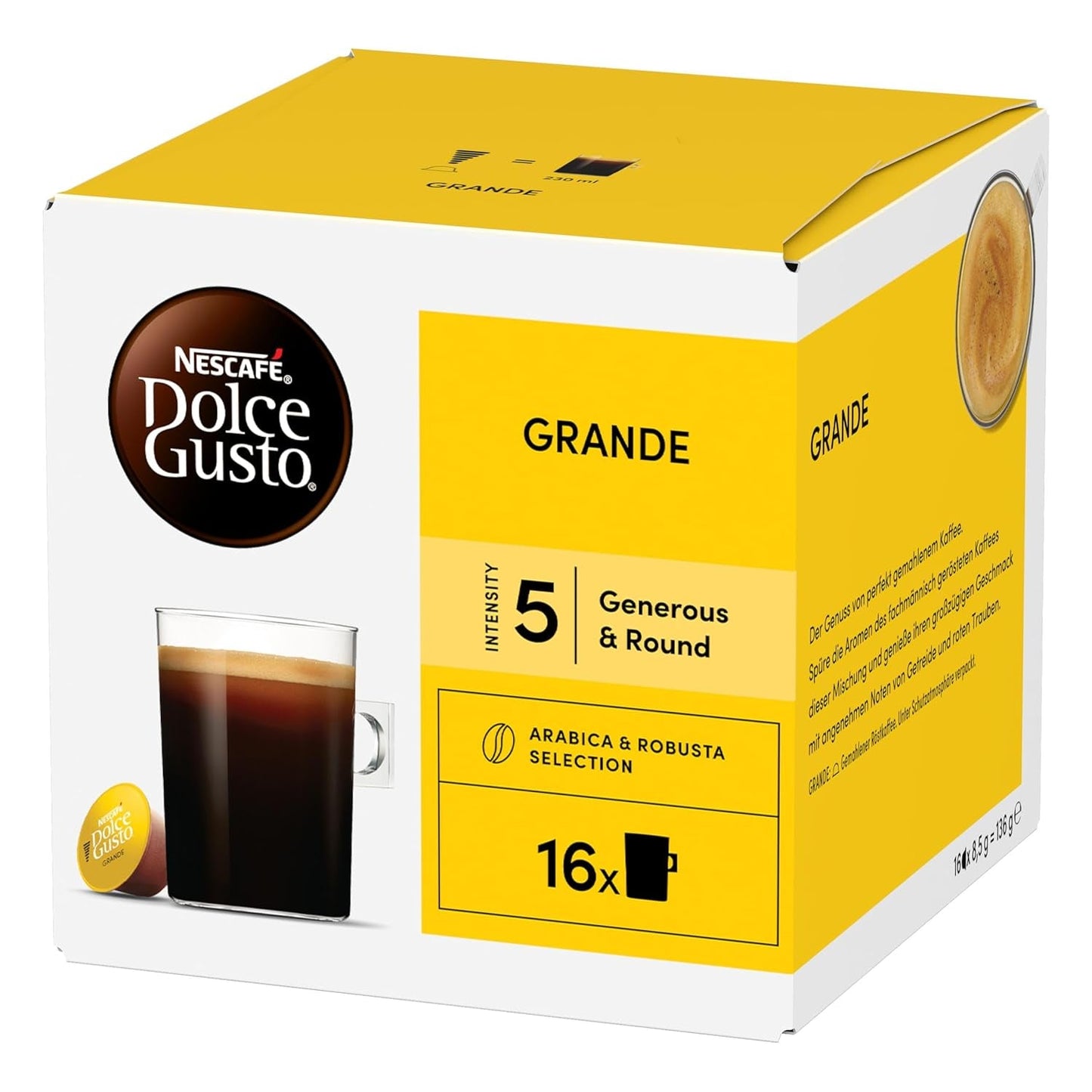 NESCAFÉ DOLCE GUSTO Grande Kaffeekapseln Paquete de 3 (3 x 16 cápsulas)