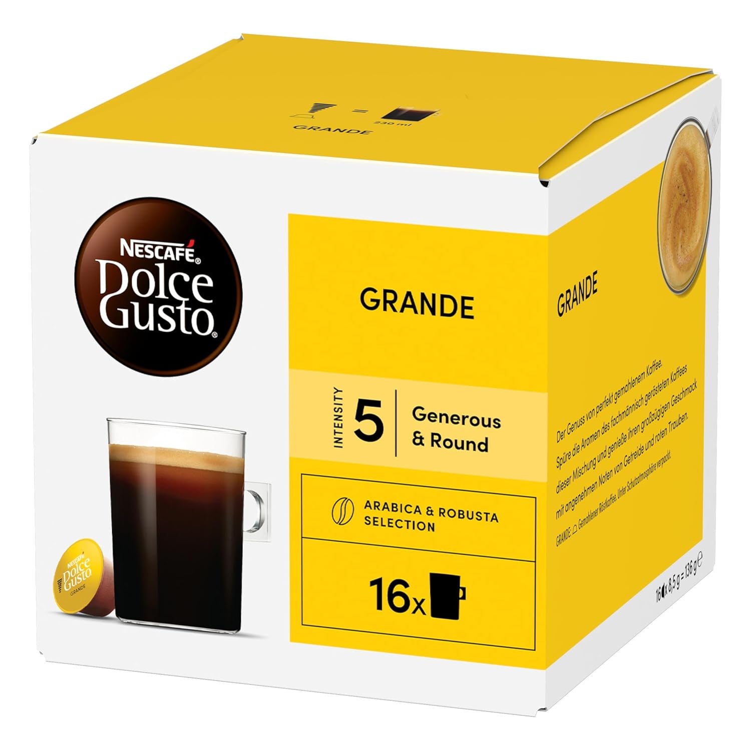 NESCAFÉ DOLCE GUSTO Grande Kaffeekapseln Paquete de 3 (3 x 16 cápsulas)