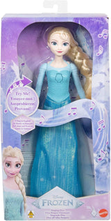 Mattel Toys Disney Frozen Elsa Muñeca cantante con traje icónico, canta "Let It Go" de la película de Disney en inglés, francés, alemán, italiano, JDL58