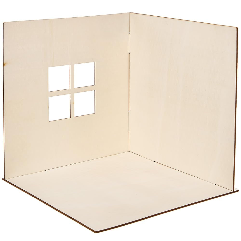 Baker Ross FN255 Mini kit de casa de muñecas de madera - Kit de casa de muñecas de 1 pieza para niños Kit de manualidades DIY