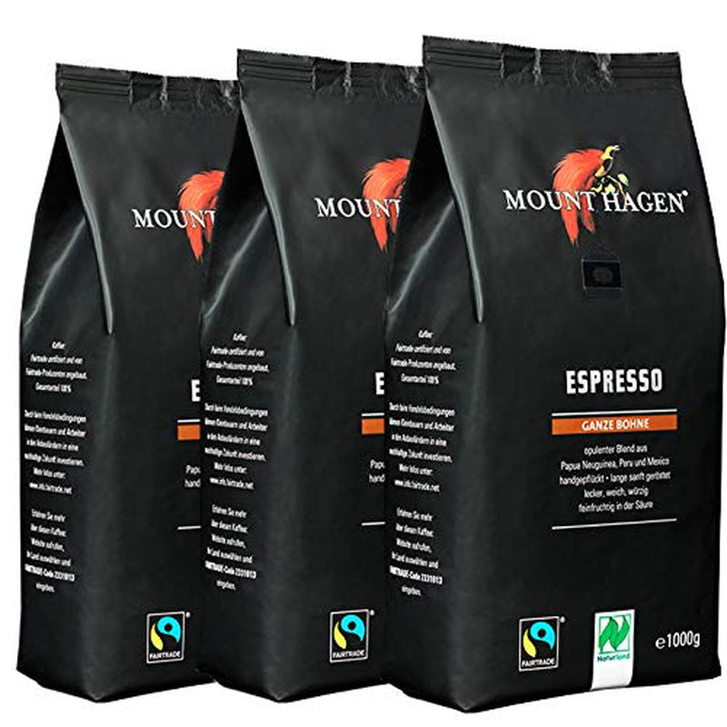 Espresso en grano entero, 1000 g, paquete de 3