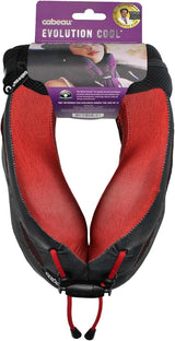 Cabeau Cool Almohada de viaje de larga distancia – Evolution Cool – Espuma viscoelástica con ventilación – Compacta con estuche de transporte (rojo)