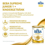 BEBA SUPREME JUNIOR 1 Plus - Bebida para niños a partir de 1 año, con complejo 6 HMO, sin lactosa, sin aceite de palma, sin aceite de pescado, comida para niños pequeños, leche en polvo para bebés, paquete de 6 (6 x 800g)