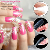 Juego de 120 formas de uñas dobles, plantillas de extensión de uñas con cepillo rosa de doble punta, clip para puntas de uñas, separador de dedos de esponja y lima de uñas para uñas de poligel