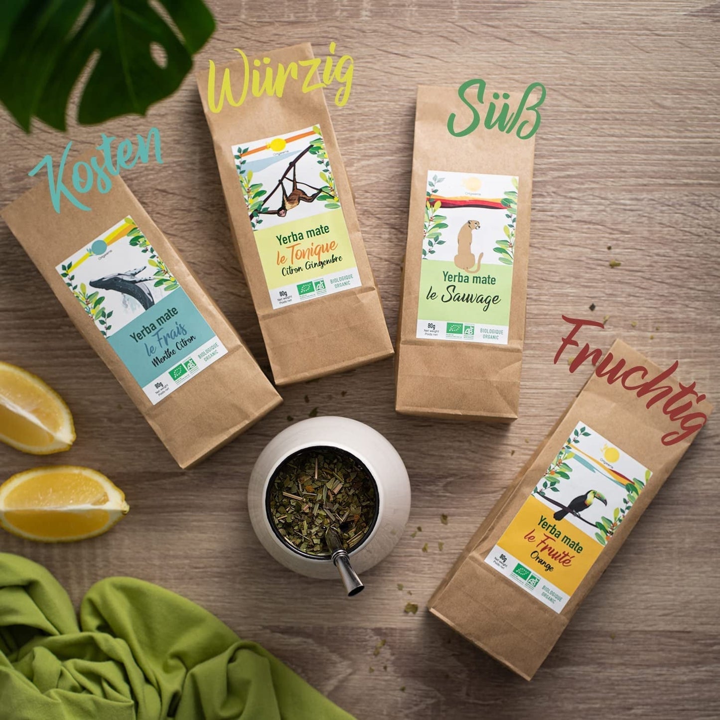 ORIGEENS SET REGALO TÉ BIO MATE X4 I Yerba Mate Bio 4X80G I Set té Yerba Mate, idea regalo