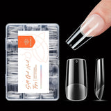 Modelones Puntas de Uñas 216 Piezas - Juego de Puntas de Uñas de Cobertura Completa, Juego de Puntas de Gel Suave, Puntas de Uñas de Resina PMMA Prepulido, Pegamento DIY en Uñas Artificiales, Almendras Cortas XS